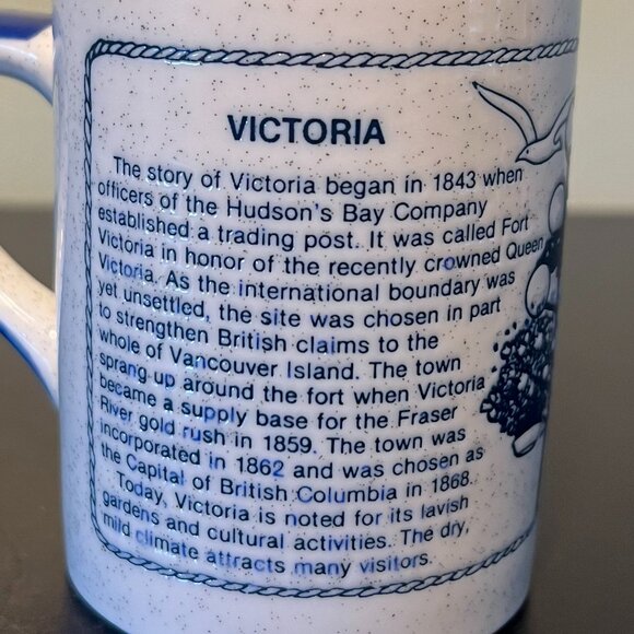 Victoria BRITISH COLUMBIA Canada Vintage Souvenir Embossed Stoneware Mug - Picture 6 of 10